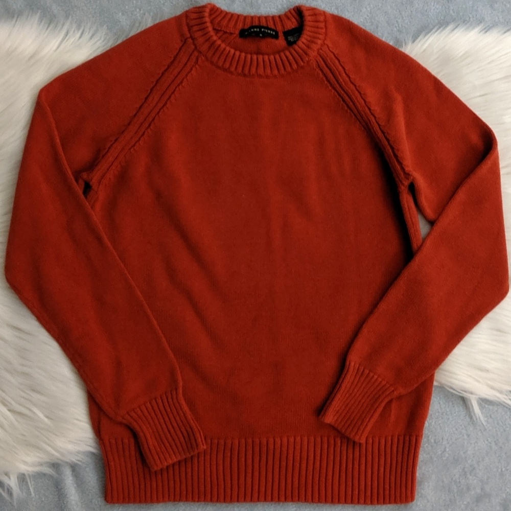 Jeanne Pierre Burnt Orange Knit Crewneck Sweater